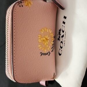 Coach Pink Floral Mini Cosmetic Case